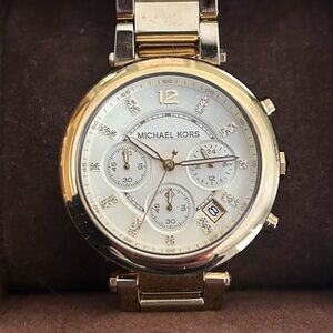 Michael Kors Gold Watch With Crystal Accents
